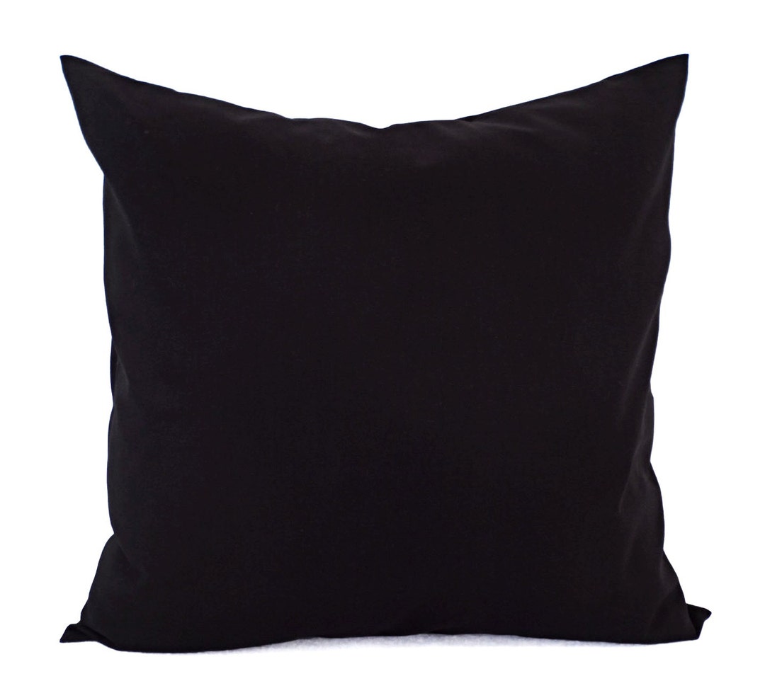 Solid Black Decorative Pillow Cover Black Pillow Cover Linen Pillow