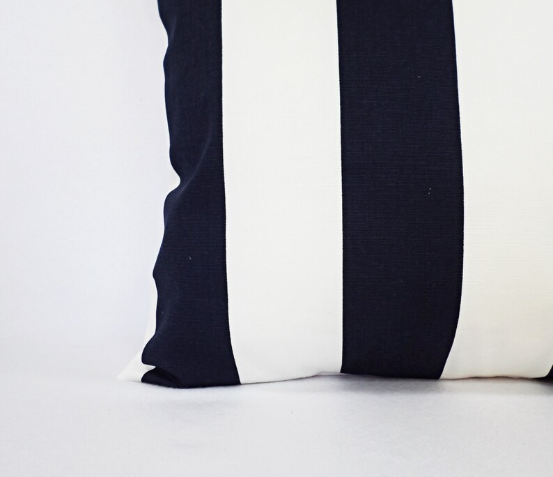 Navy Striped Pillow Covers Two Navy Striped Pillow Covers Etsy