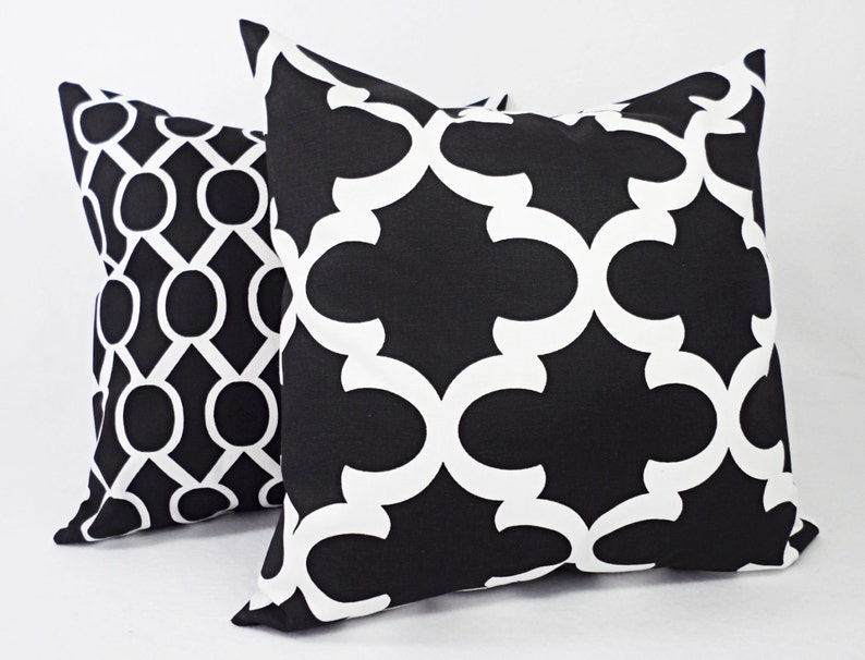 Black and White Pillow Cover Modern Black Throw Pillow ...