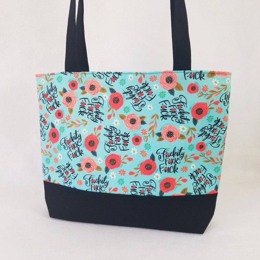 Very Sweary Tote Bag Crochet Project Bag Swear Word Bag Etsy