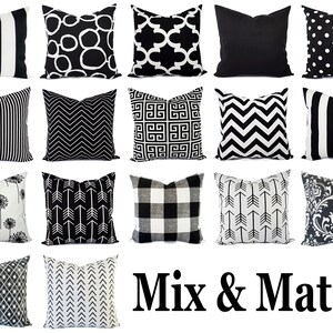 black white pillow cases