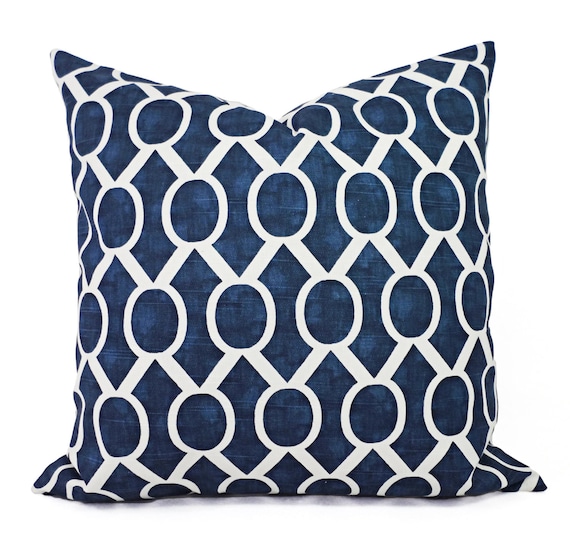 Two Navy Blue Decorative Pillows Two Navy Throw Pillow | Etsy