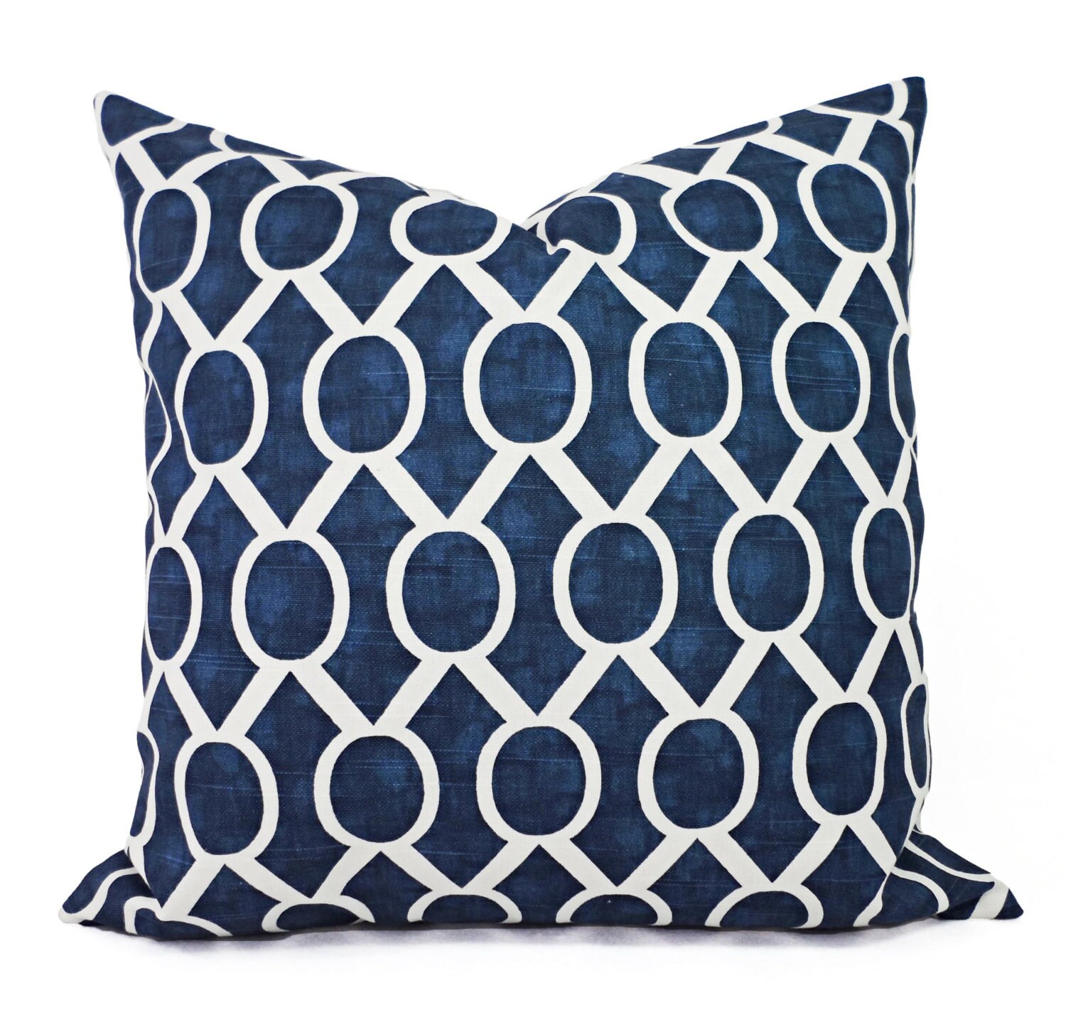 Two Navy Blue Decorative Pillows Two Navy Throw Pillow Etsy