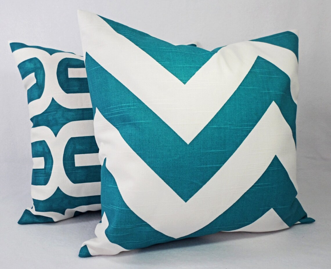 Teal Couch Pillow Covers Turquoise Pillow Covers Turquoise Etsy