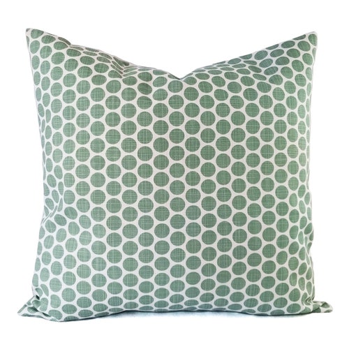 Two Soft Green Decorative Pillow Covers Two White and Green Etsy
