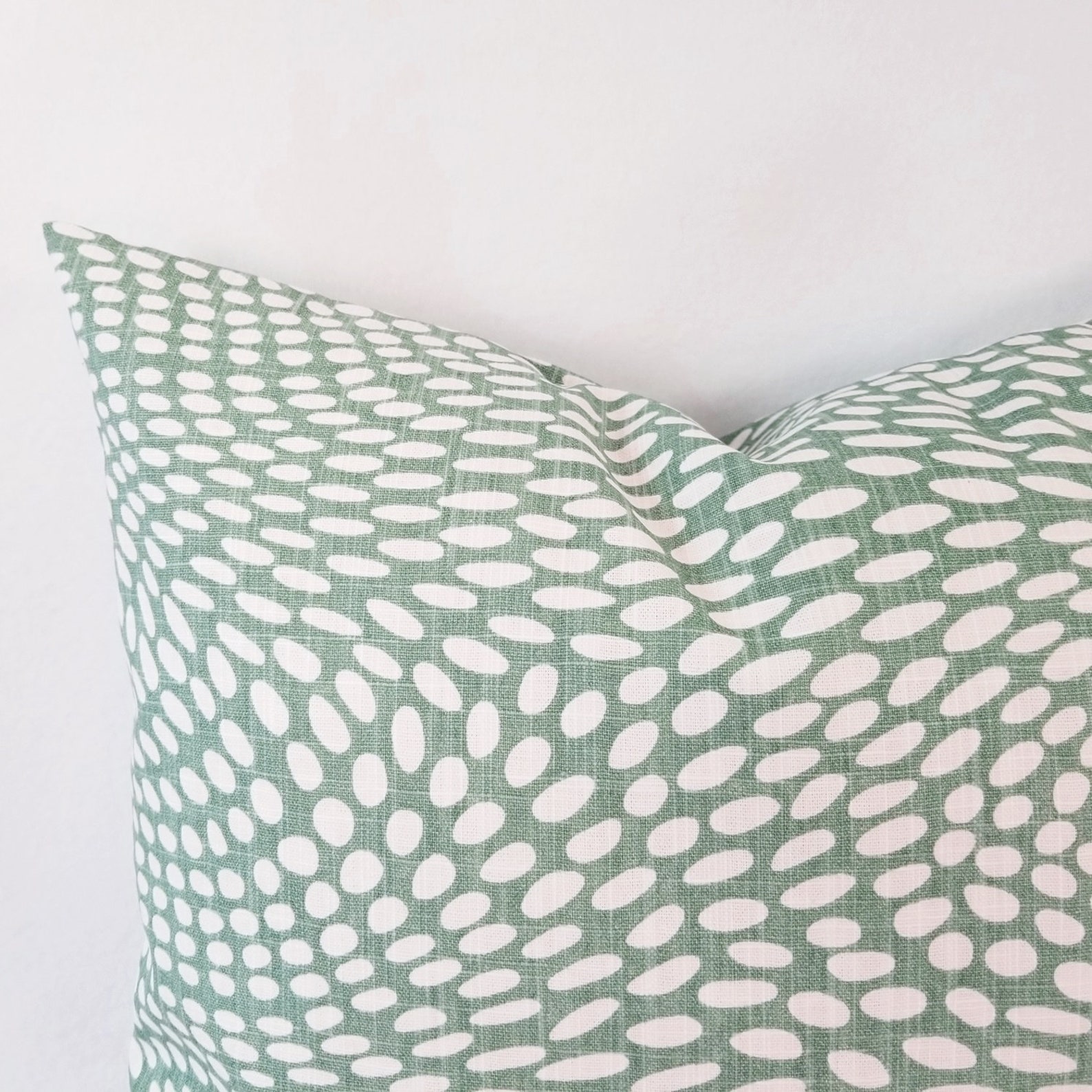 Two Soft Green Decorative Pillow Covers Two White and Green - Etsy