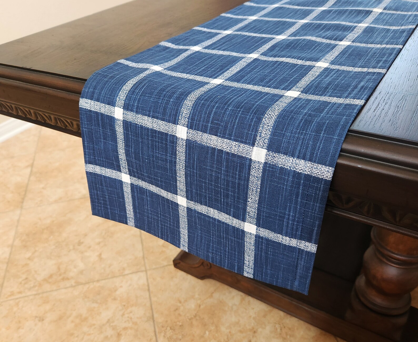 Navy Table Runner Custom Size Table Centerpiece Fabric Etsy