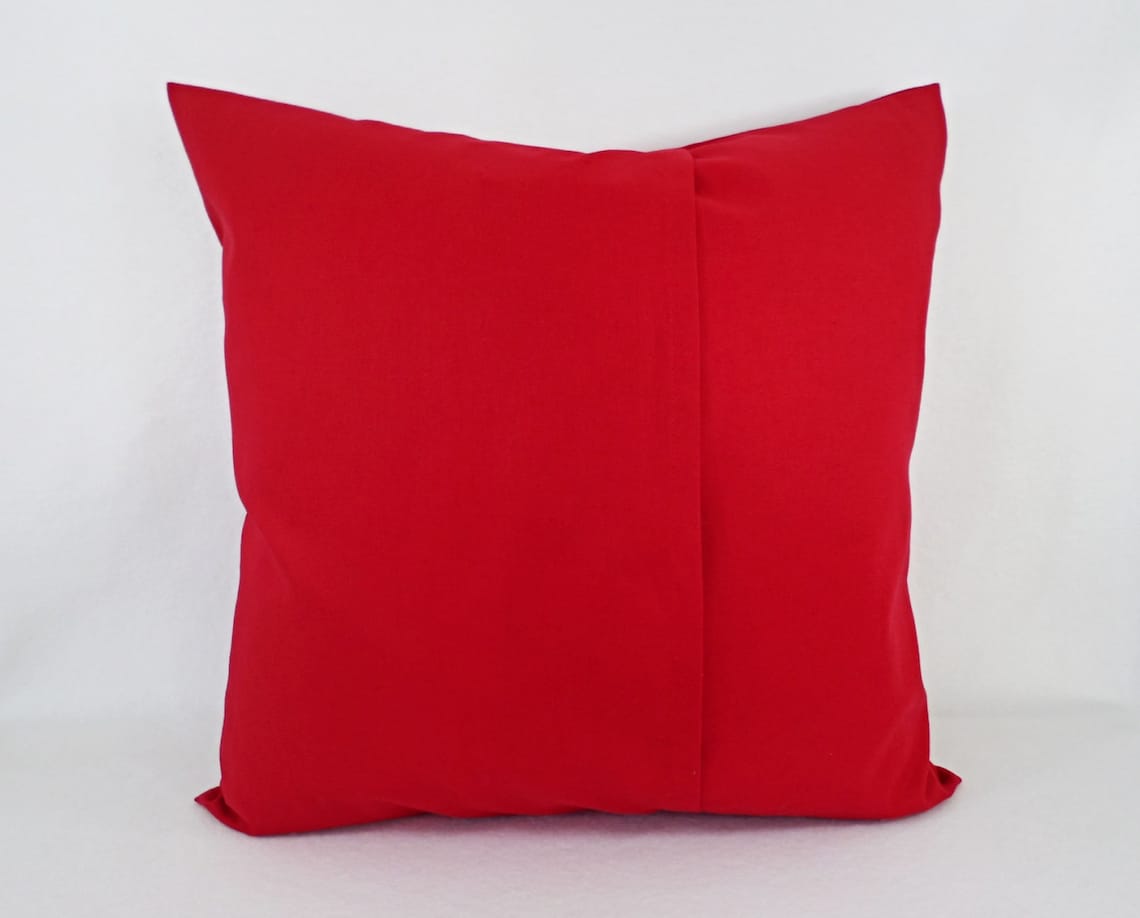 Solid Red Pillow Cover Dark Red Pillow Cover Linen Pillow Etsy