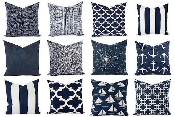 navy throw pillow covers