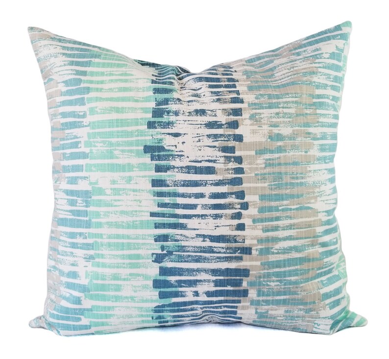 Blue and Grey Pillow Cover Blue Decorative Pillow Cover Etsy