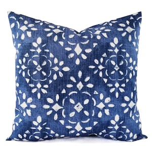 Two Damask Pillow Covers - Blue Throw Pillow Covers - Custom Pillow Cover - Blue Pillow Sham - Decorative Pillow - Lumbar Pillow Sham