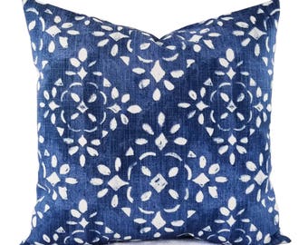 Two Damask Pillow Covers - Blue Throw Pillow Covers - Custom Pillow Cover - Blue Pillow Sham - Decorative Pillow - Lumbar Pillow Sham