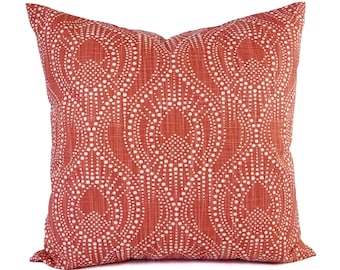 Two Red Pillow Covers - Geometric Pillow Sham - Red Throw Pillow - Red Decorative Pillow - Red Pillowcase - Red Pillow Sham - Custom Pillow