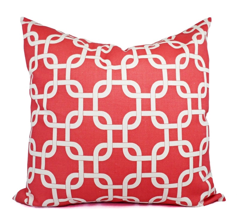 Coral Pillow Cover Coral Throw Pillow Decorative Pillows Coral Accent Pillow Coral Pillows Coral Lumbar Pillow Coral Euro Sham image 4