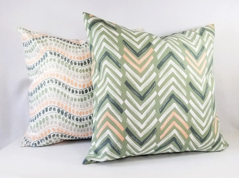 CLEARANCE One Green Pillow Cover Green Throw Pillow 20 x 20 Inch 26 x 26 Inch Decorative Pillow Pink Pillow Cover Grey Pillow image 4