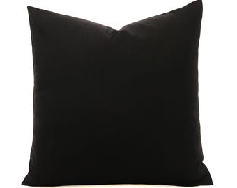 Two Solid Black Pillow Covers, Black Couch Pillow Covers, Throw Pillow Covers, Black Toss Pillow, Decorative Pillow, Solid Black Pillow