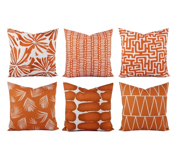 OUTDOOR Pillow Cover Orange Clay Pillow Dark Terracotta Pillow Cover Patio Pillow Red Orange Outdoor Pillow Geometric Pillow Sham Etsy Canada