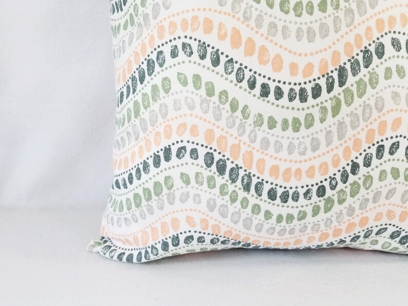 Two Peach Pillows Green Throw Pillow 16 X 16 Inch 18 X 18 Etsy