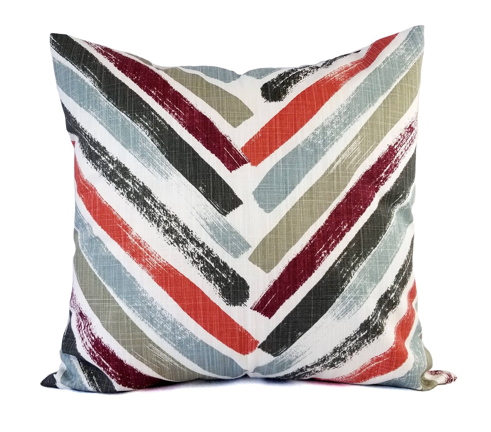 Two Red and Blue Pillow Covers Geometric Pillow Sham Red Etsy