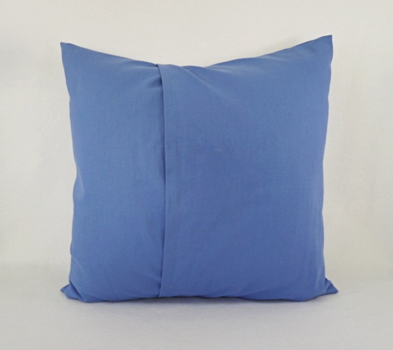 Solid Medium Blue Decorative Pillow Cover Blue Pillow Cover Etsy