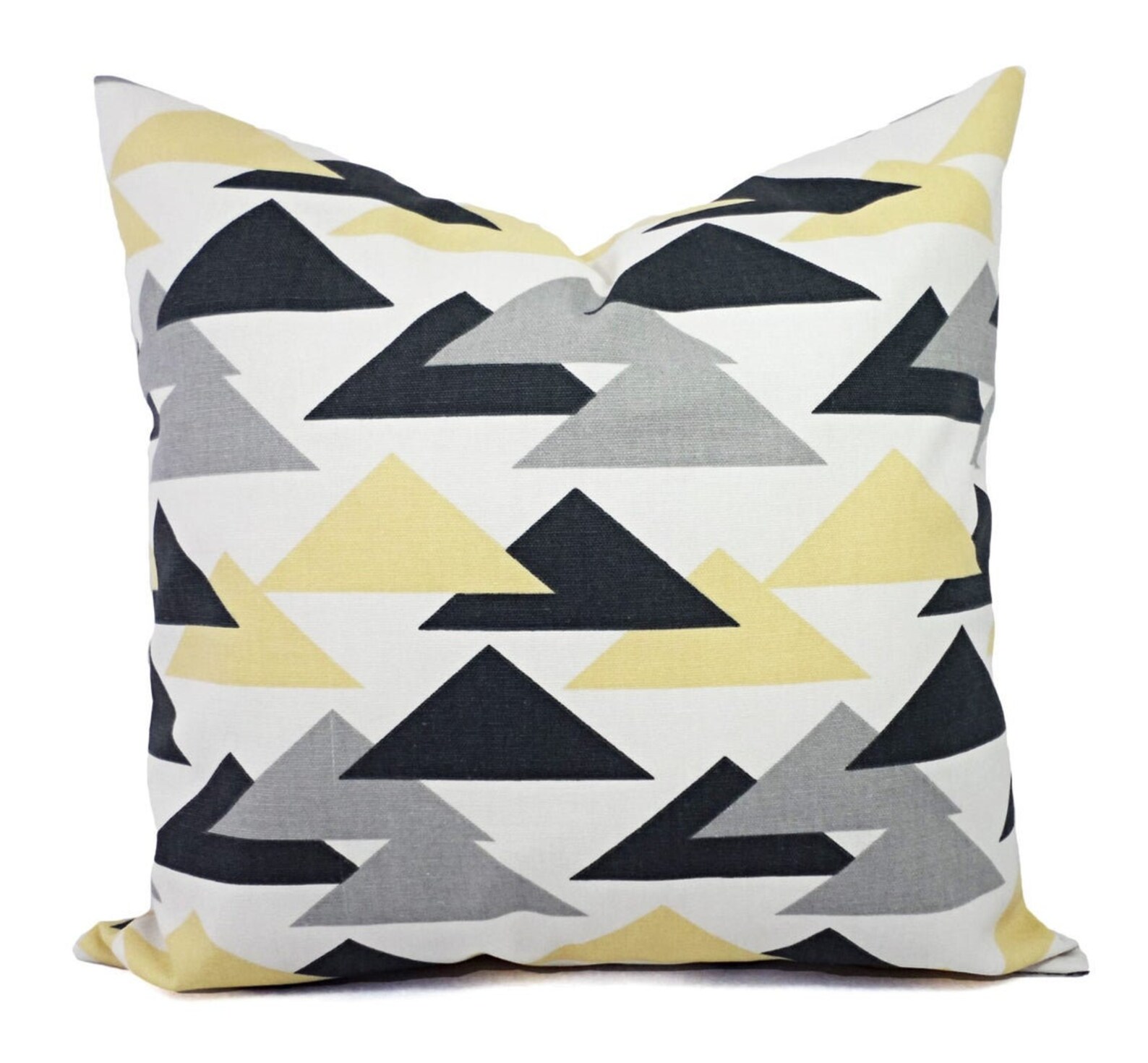 One Yellow and Grey Pillow Cover Euro Sham Lumbar Pillow Etsy