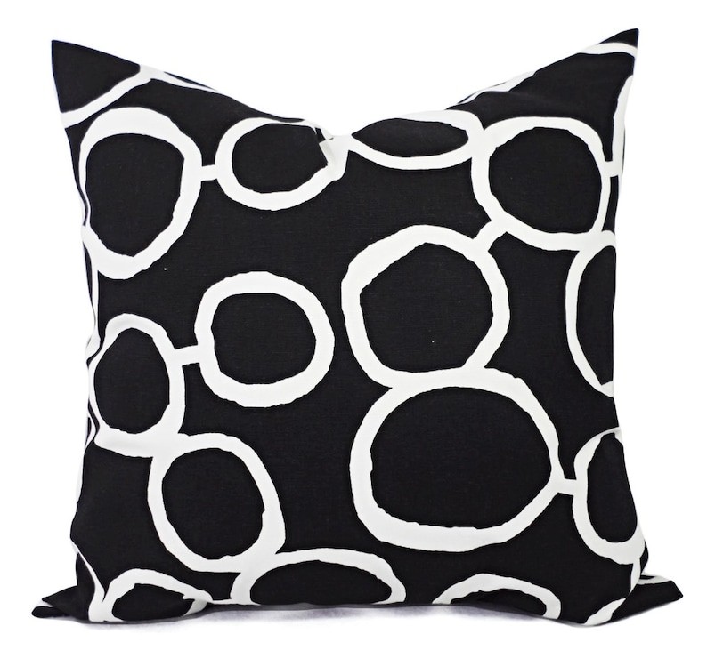 Black White Couch Pillow Covers Two Black and White Throw Etsy