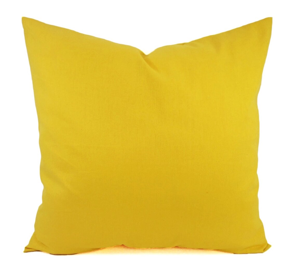 One Solid Yellow Pillow Cover Deep Yellow Pillow Sham Etsy