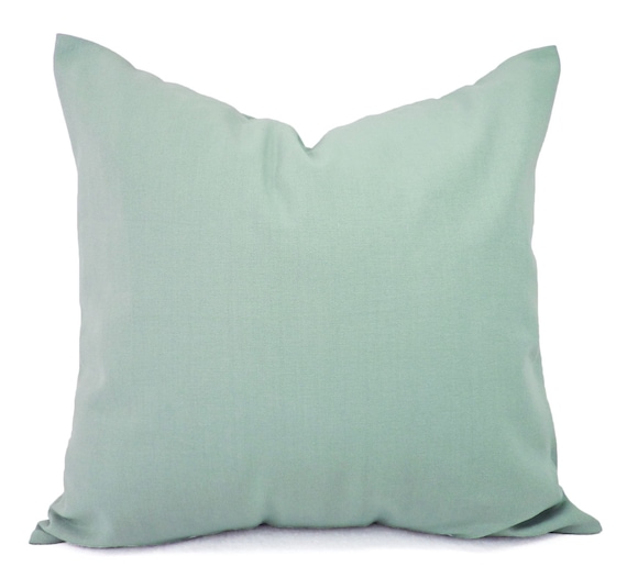 Two Solid Spa Blue Throw Pillow Covers Blue Couch Pillow Etsy