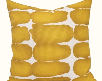 Two OUTDOOR Pillow Covers - Rustic Yellow Pillow Cover - Shibori Pillow Sham - Water Resistant Pillow - Patio Pillow - Yellow Zipper Pillow