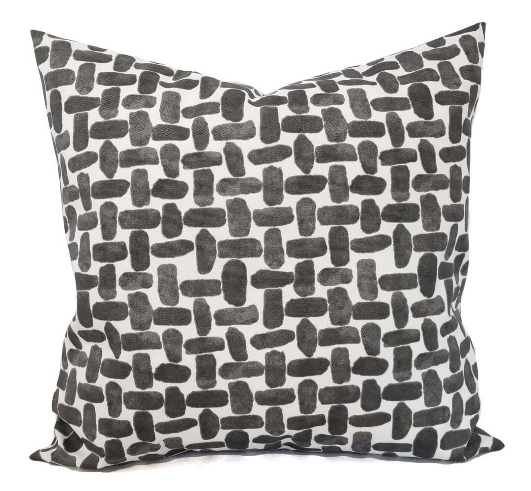 OUTDOOR Dark Grey Pillow Covers Grey Pillows Grey Pillow Etsy