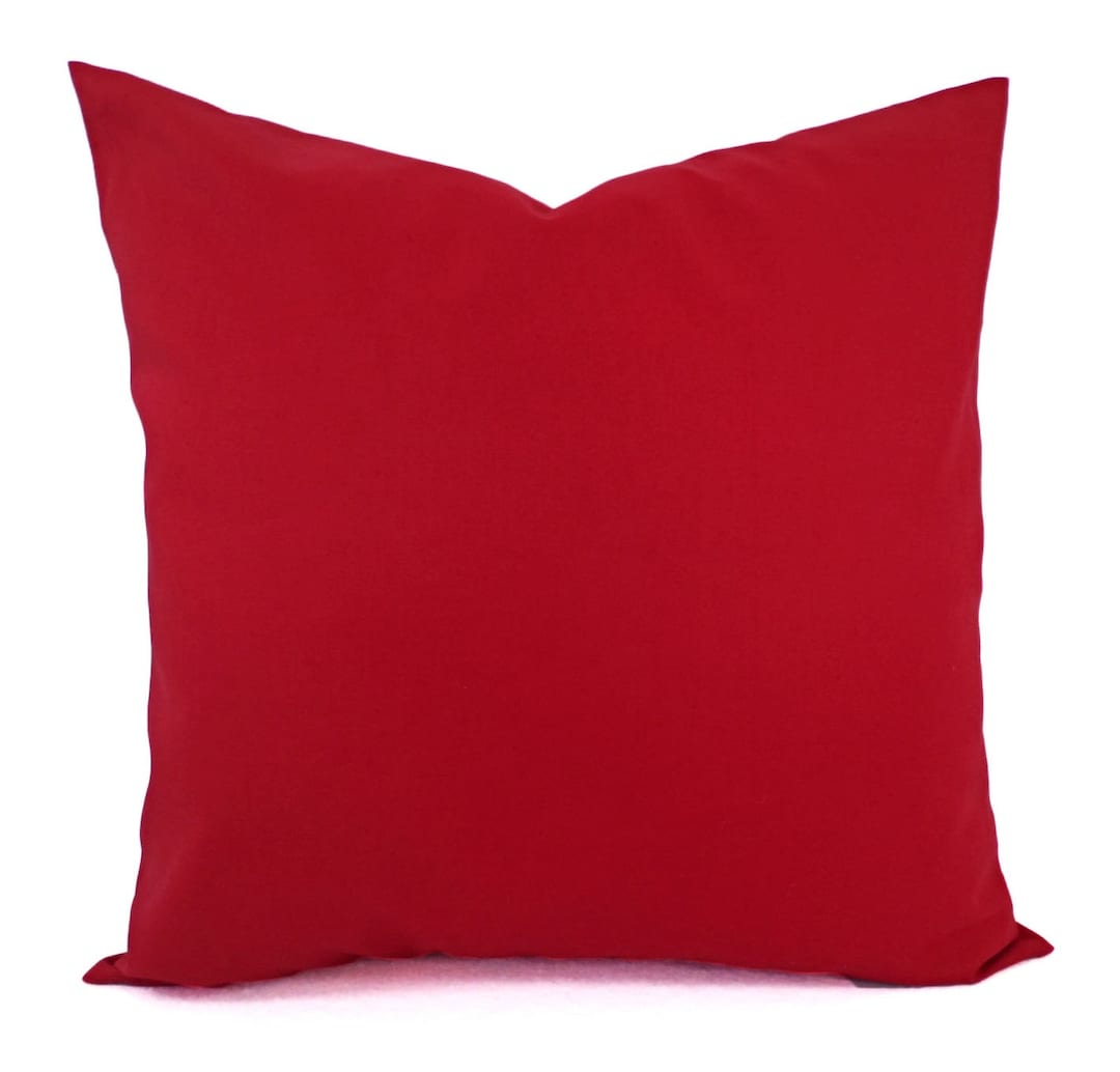 Solid Red Pillow Cover Dark Red Pillow Cover Linen Pillow Cover Solid