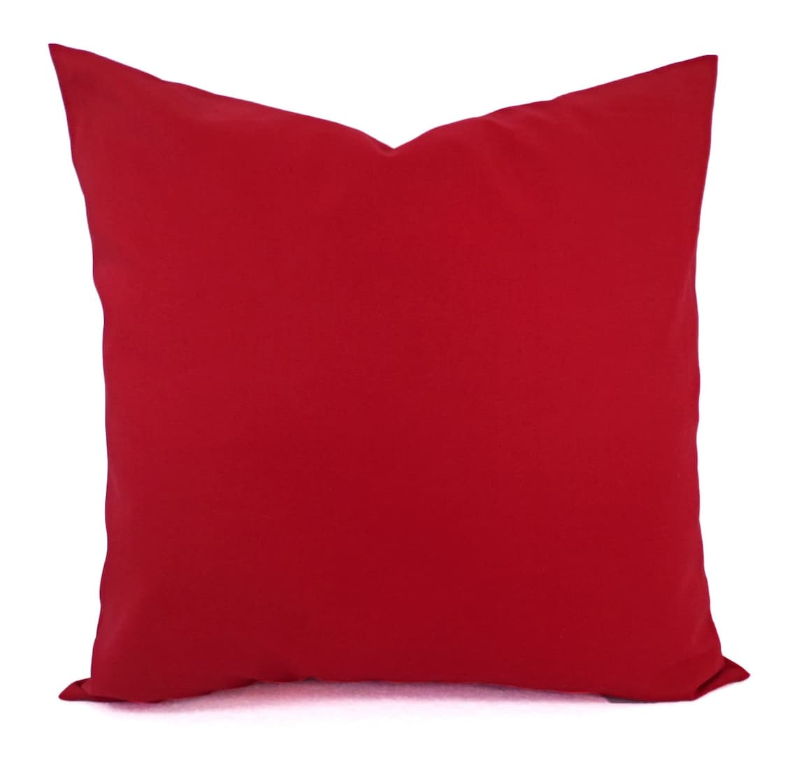 Solid Red Pillow Cover Dark Red Pillow Cover Linen Pillow Etsy