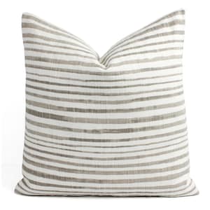One Pillow Cover, Tan Pillow Cover, Tan Pillow Sham, Neutral Throw Pillow, Striped Pillow Cover, Taupe Pillowcase Tan Accent Pillow
