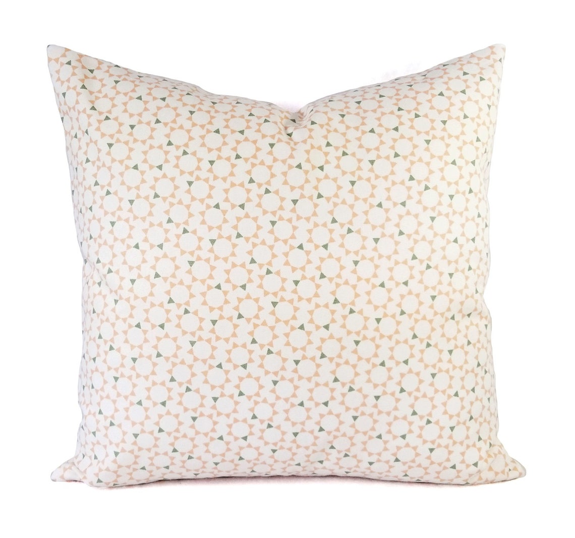 Two Peach Pillows Green Throw Pillow 16 X 16 Inch 18 X 18 Etsy