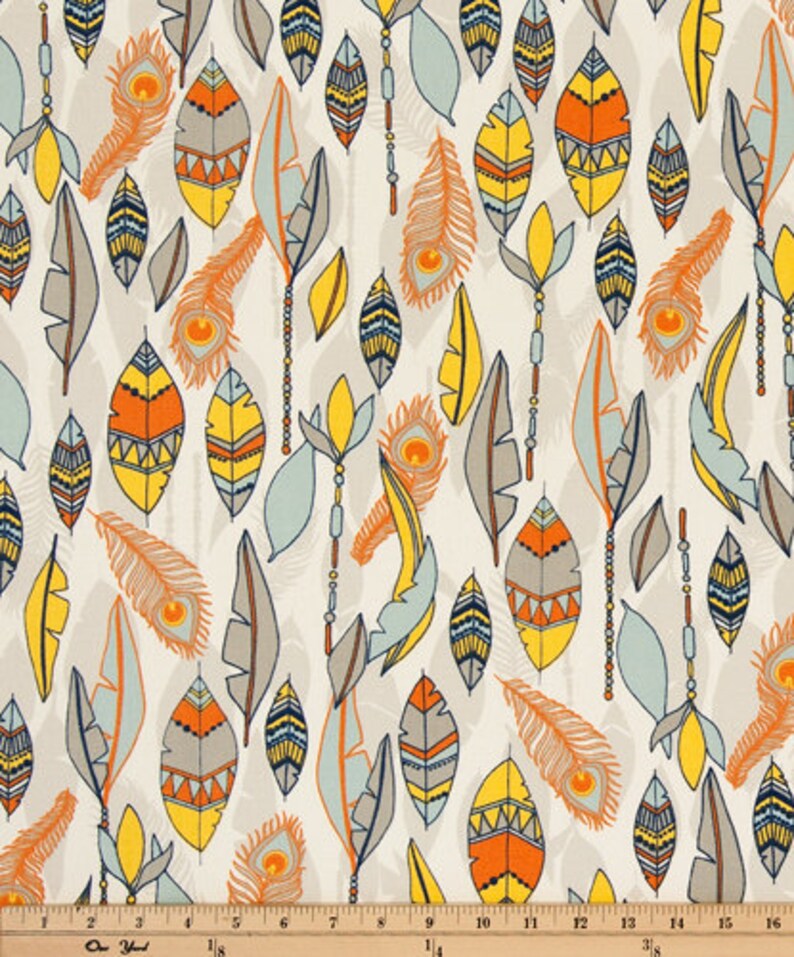 Orange Blue Pillow Cover Orange Pillow Cover Feather Etsy