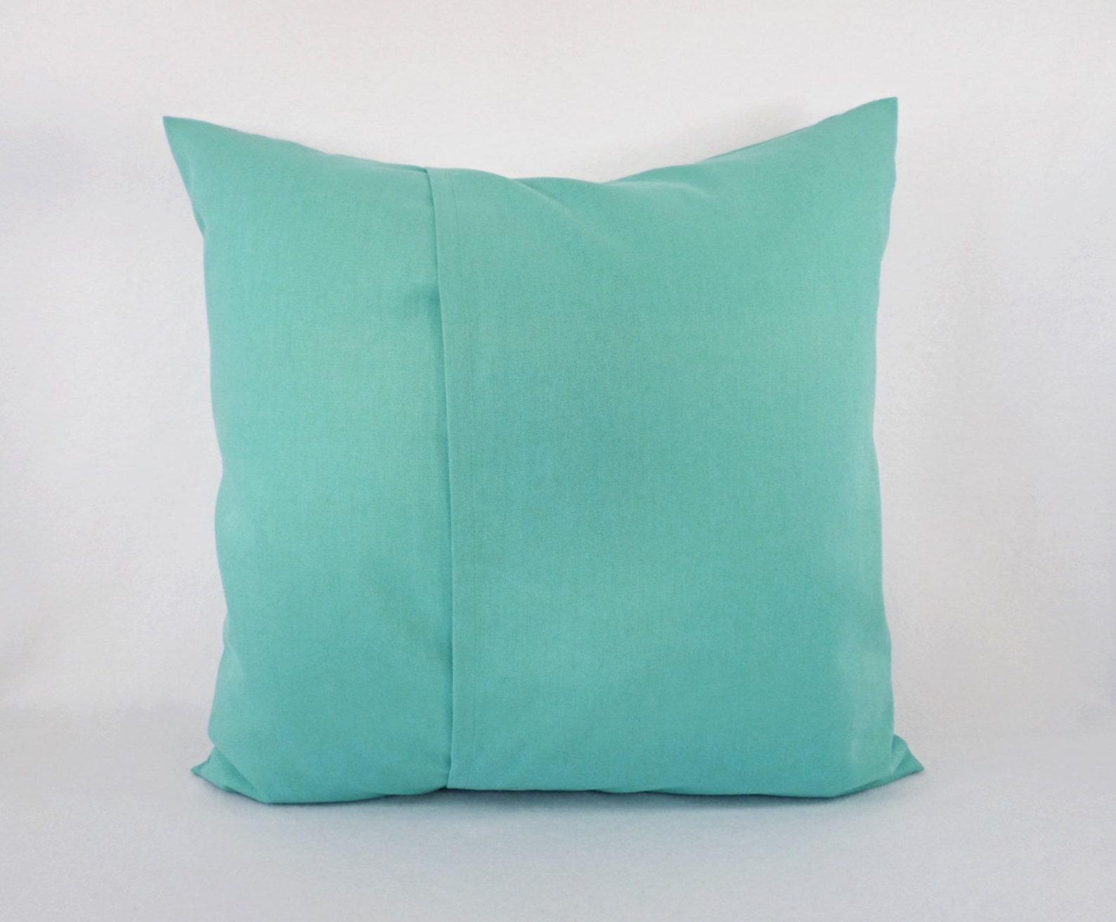 Solid Aqua Decorative Pillow Cover Teal Pillow Cover Linen Etsy