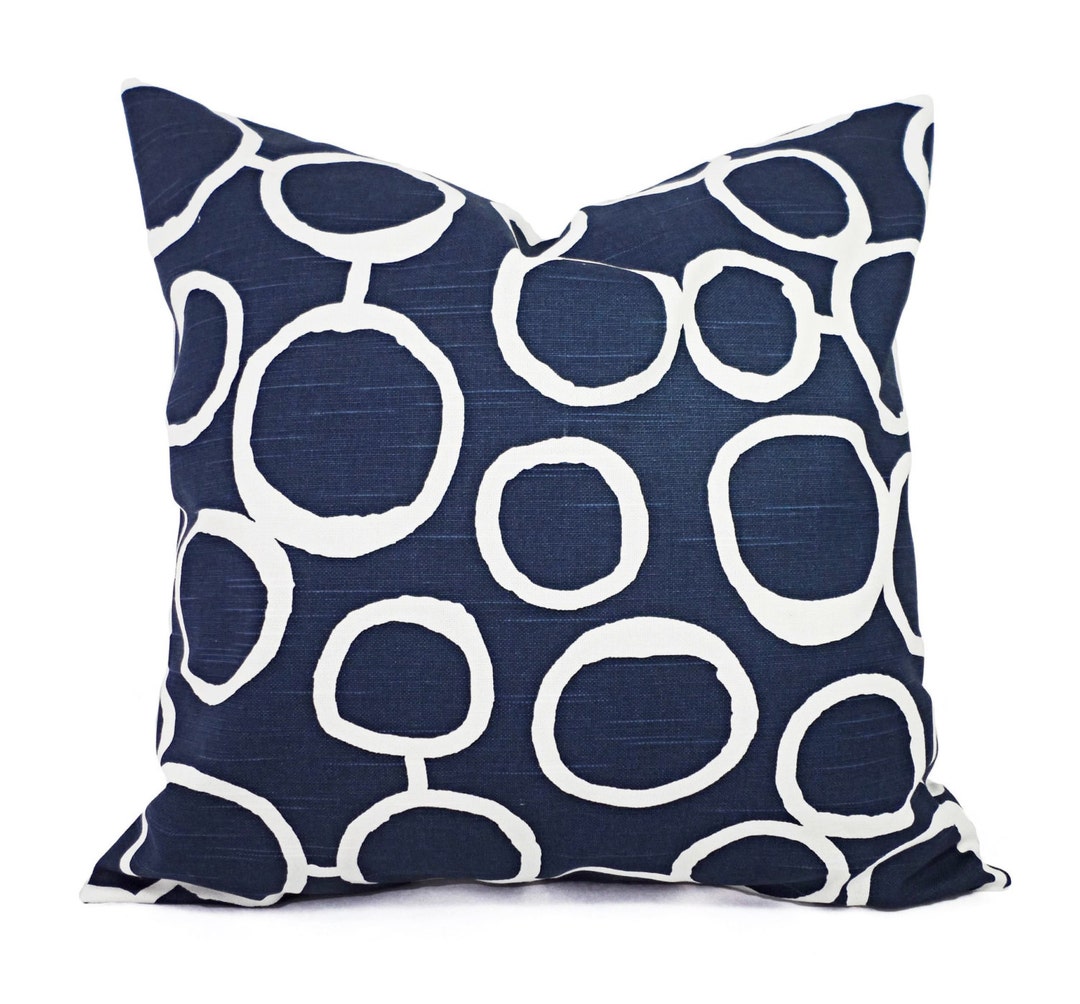 Navy Blue Pillow Covers Two Navy and White Throw Pillow Covers Navy