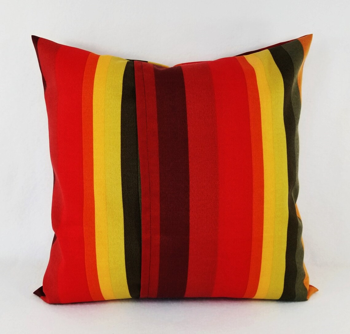 Two OUTDOOR Pillow Covers Orange Red Pillow Cover Orange Etsy