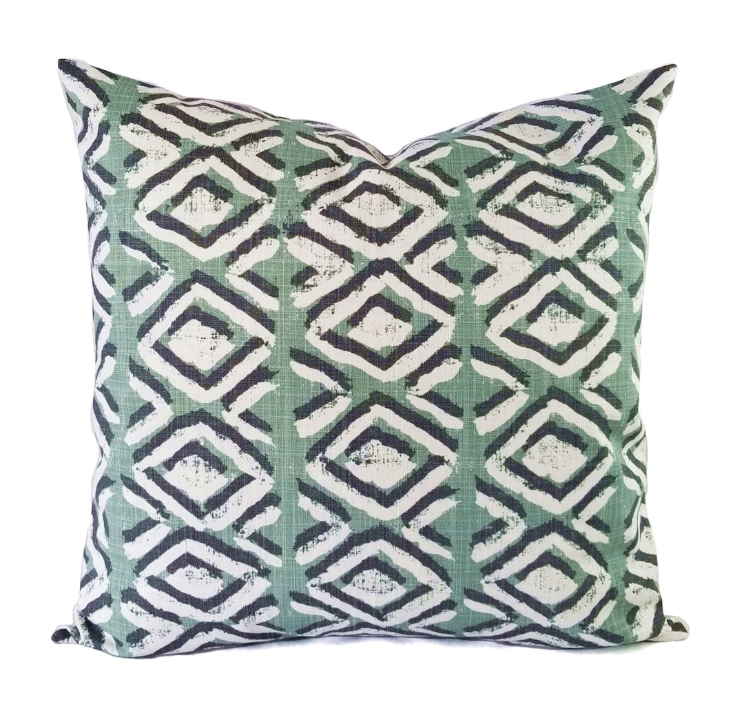 Two Soft Green Decorative Pillow Covers Two Grey and Green Throw Pillow