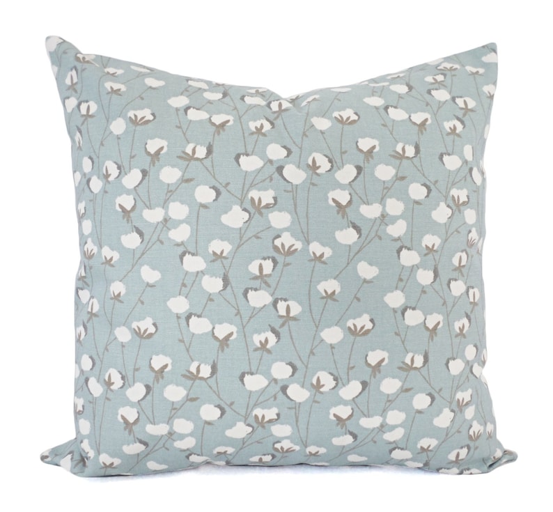 Two Decorative Pillows Spa Blue Pillow Cover Floral Pillow Etsy
