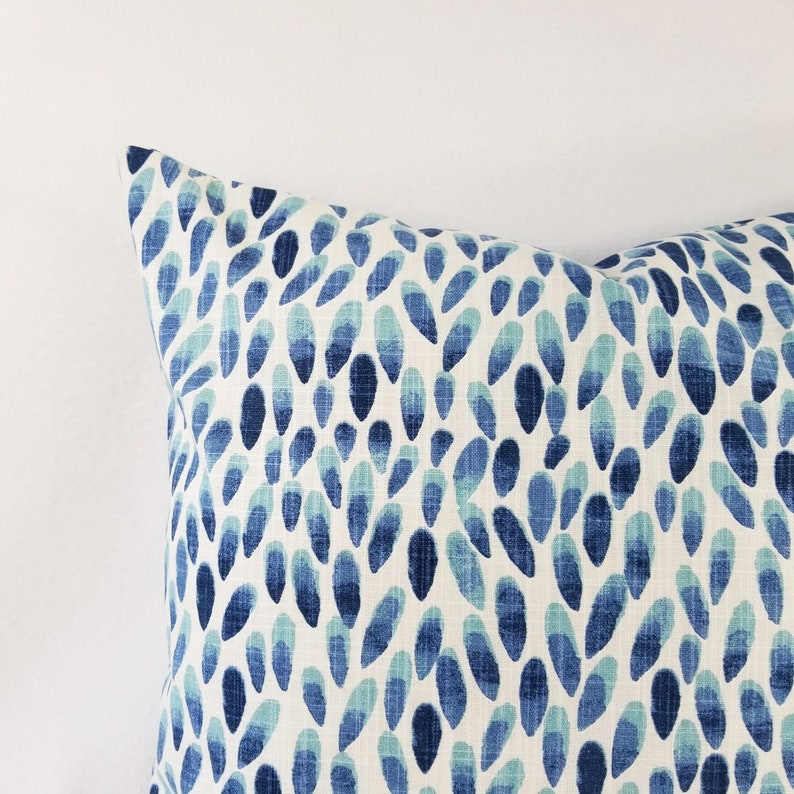 Dark Blue Pillow Covers Blue Pillow Sham Floral Pillow Etsy