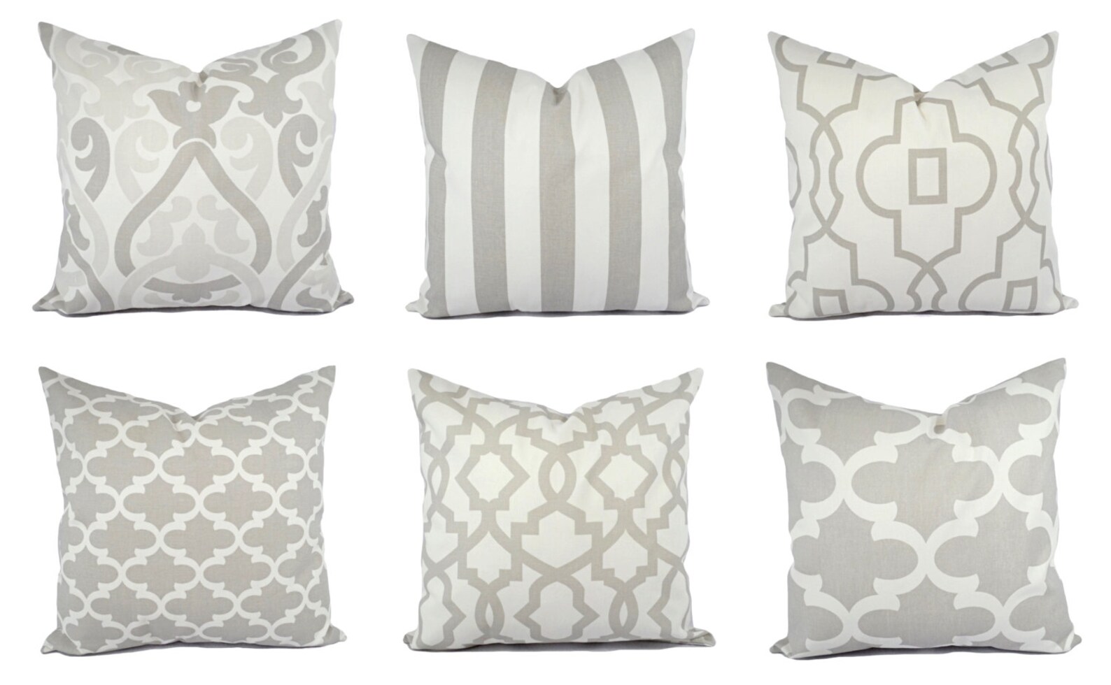 Grey and White Pillow Covers Grey Pillow Sham Grey Throw Etsy