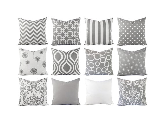 One Decorative Pillow Cover Grey Pillow Cover Grey Custom Throw Pillow Grey Cushion Cover Grey Accent Pillow Grey Throw Pillow Sham Etsy