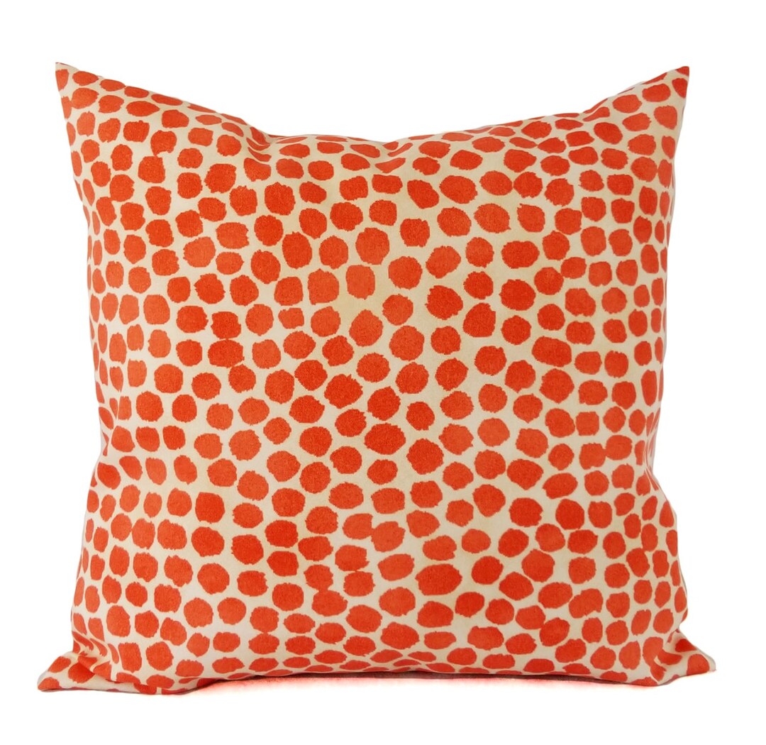 Two OUTDOOR Pillows Coral Pillow Cover Orange Throw Pillow Etsy