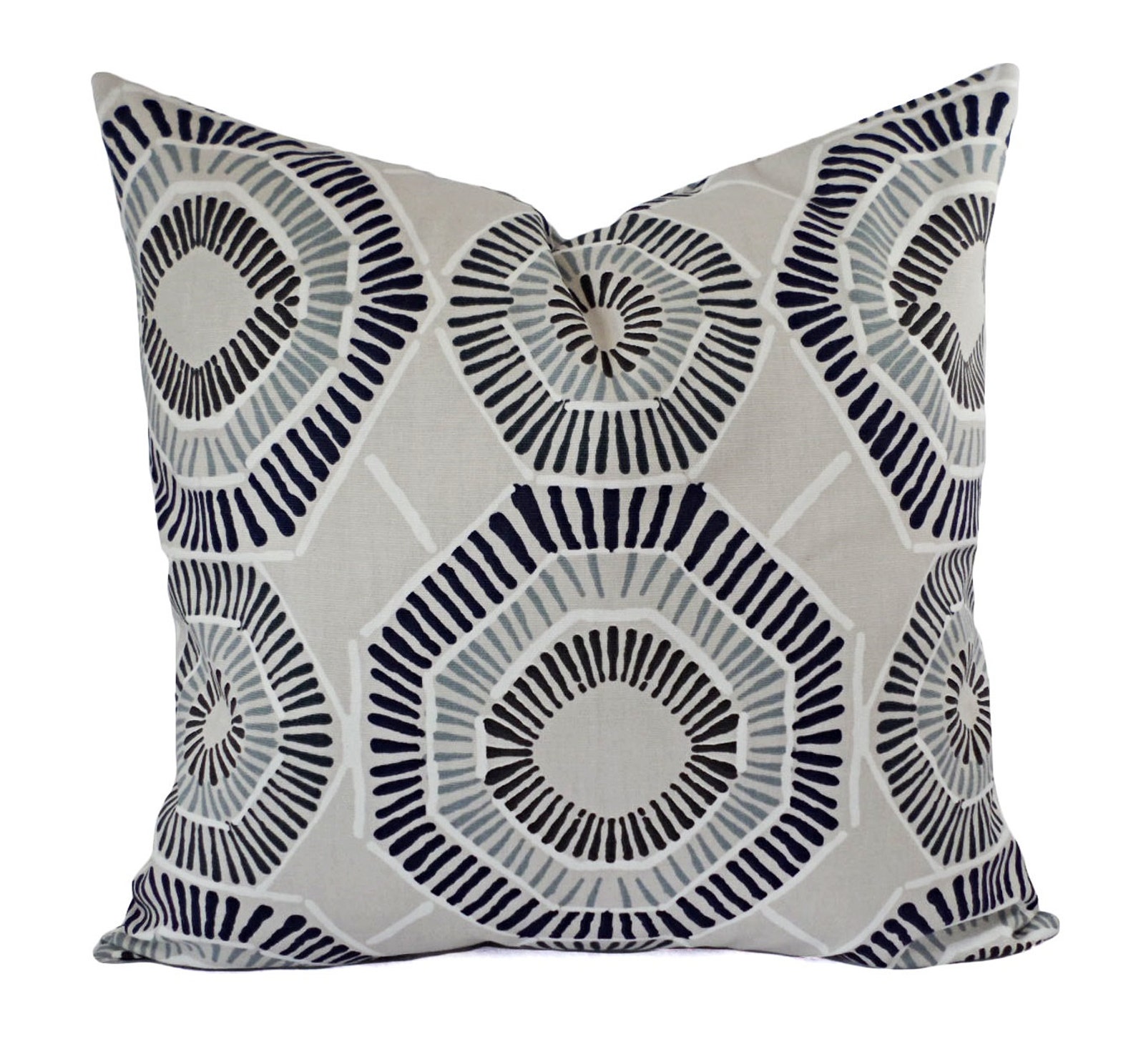 Two Pillow Covers Blue Grey and Brown Throw Pillows Modern Etsy