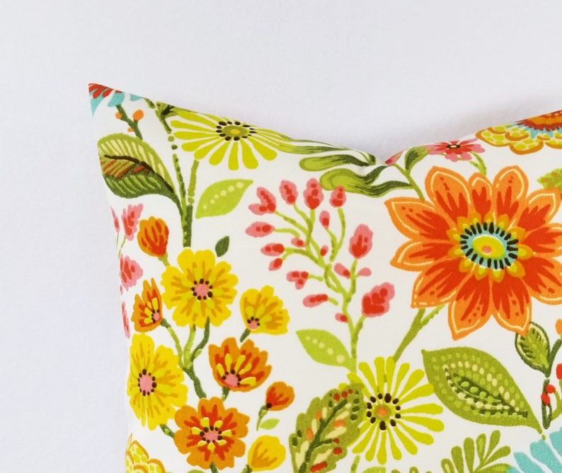 Two OUTDOOR Pillow Covers Yellow Pillow Cover Floral Etsy