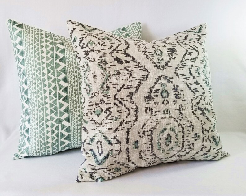 Soft Green Pillow Covers Succulent Green and White Throw Etsy