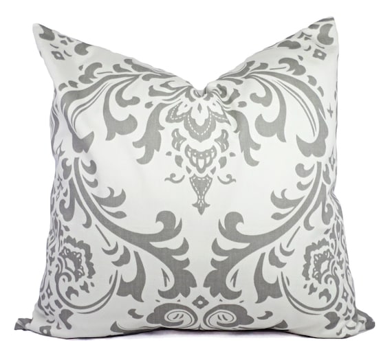 Two Damask Decorative Throw Pillow Black and White Damask Throw Pillow
