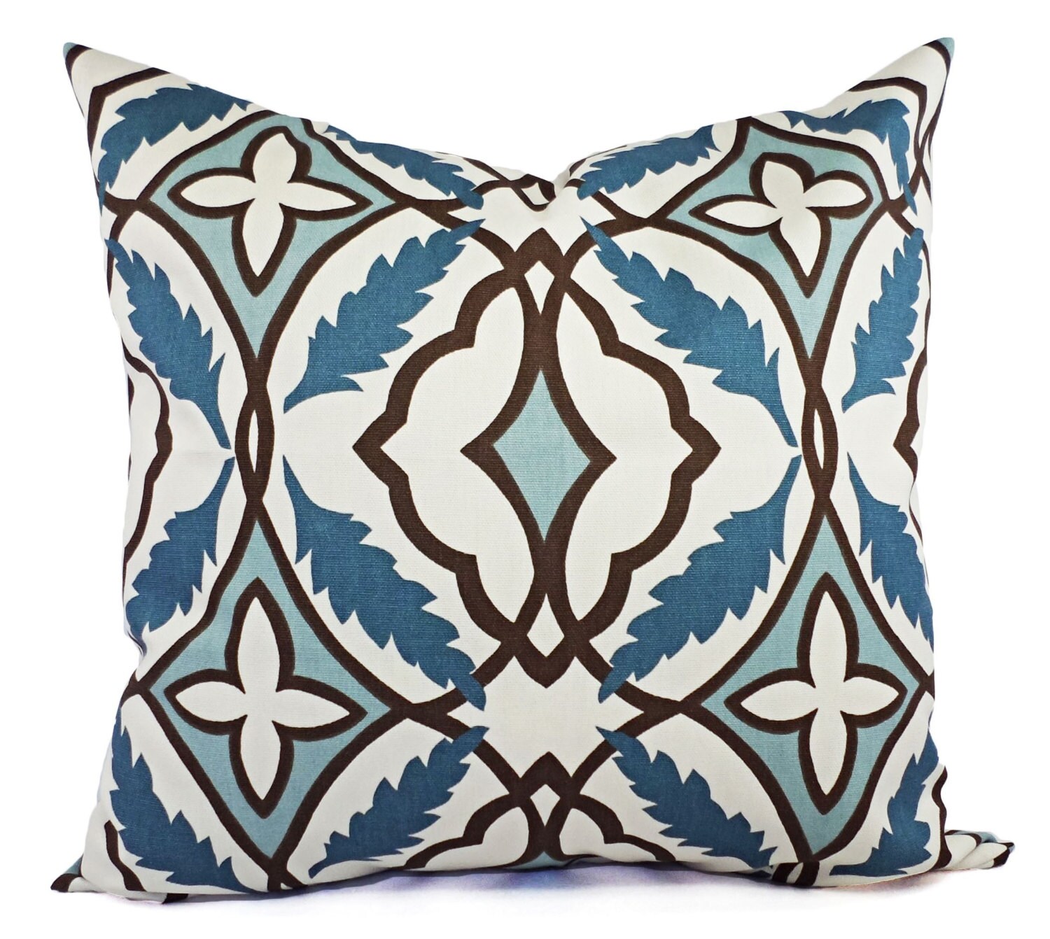 Two Decorative Pillow Covers Blue and Beige Blue Grey Throw Etsy