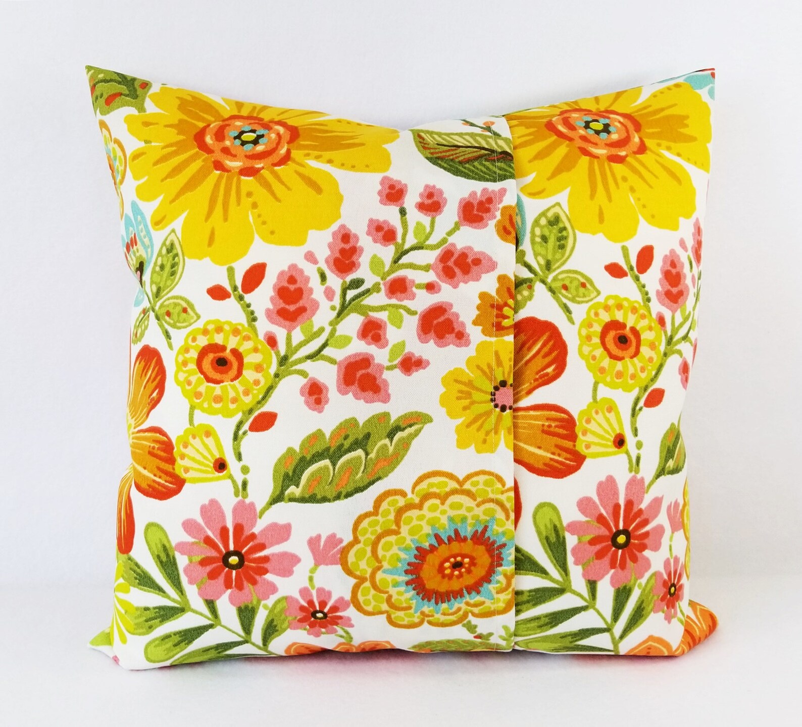 Two OUTDOOR Pillow Covers Yellow Pillow Cover Floral Etsy